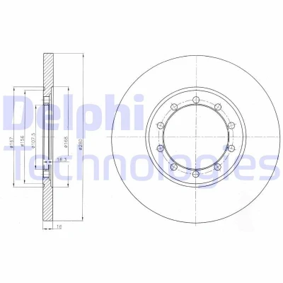 Bilde av DELPHI BG4075 Bremseskiver 280 16 10 fullt ut oljet ubehandlet uten hjullager, ABS sensorring FORD: Transit Mk6 Van, Minibuss