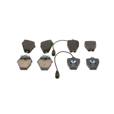 Bilde av BOSCH 0 986 494 436 Bremseklosser Low Metallic med integrert slitasjesensor antihyle blikk, kolbleklips AUDI: A8 D2