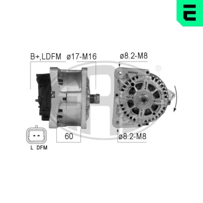 Bilde av ERA 210280A Dynamo 14V 110A RENAULT: Kangoo I Express, MEGANE 2 Kombi, CLIO 2, NISSAN: NV200 Varebil / Stasjonsvogn