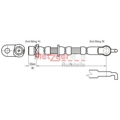 Bilde av METZGER 4110007 Bremseslange 527 F10x1 TOYOTA: Yaris I Hatchback