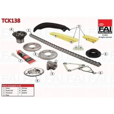 Bilde av FAI AutoParts TCK138 Registerkjedesett med tetning, tannhjul simplex, Rullekjede FORD: Transit Mk6 Flatvogn lastebil/Chassis, Van