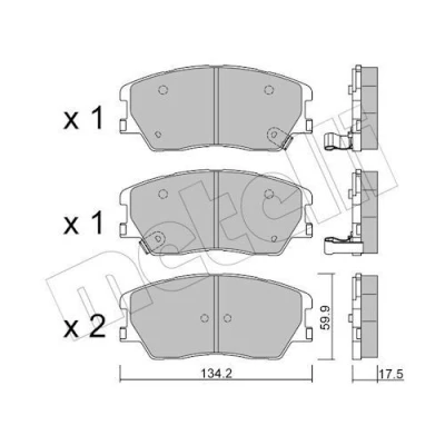 Bilde av METELLI 22 1305 0 Bremseklosser med akustisk slitasjevarsel KIA: Soul III