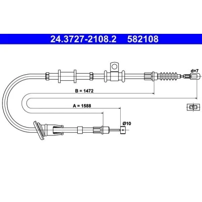 Bilde av ATE 24.3727 2108.2 Bremsekabel 1588