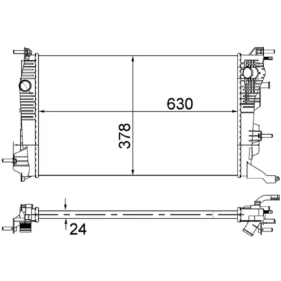 Bilde av MAHLE ORIGINAL CR 840 001S Radiator 828 378 24 Kjøleribber satt sammen mekanisk