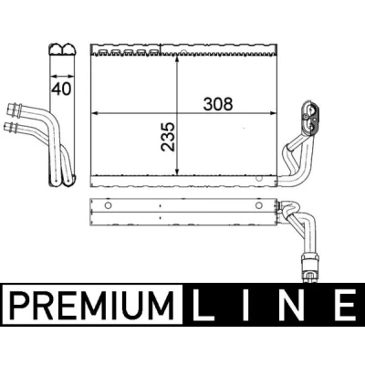 Bilde av MAHLE ORIGINAL AE 91 000P Fordamper uten ekspansjonsventil MERCEDES BENZ: E Klasse Sedan