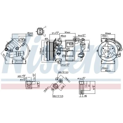 Bilde av NISSENS 890210 Kompressor SD7C16 12 PAG 46 R 134a PEUGEOT: 3008 I, 208 I Hatchback, 2008 Stasjonsvogn, CITROËN: C3 Picasso, DS3 Hatchback