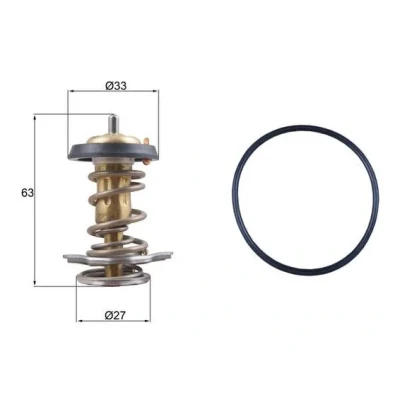 Bilde av MAHLE ORIGINAL TX 264 82D Termostat 82 33 med tetning FIAT: Ducato II Flatvogn lastebil/Chassis, III lastebil / Chassis
