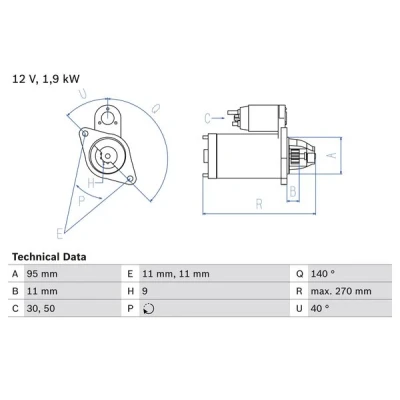 Bilde av Starter BOSCH 0 986 016 740