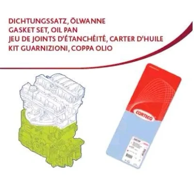 Bilde av CORTECO 438401P Tetnings helsett, motor uten sylinderhodetetning, med ventilstangtetning, akseltetningsring kamaksel, simring, veivaksel