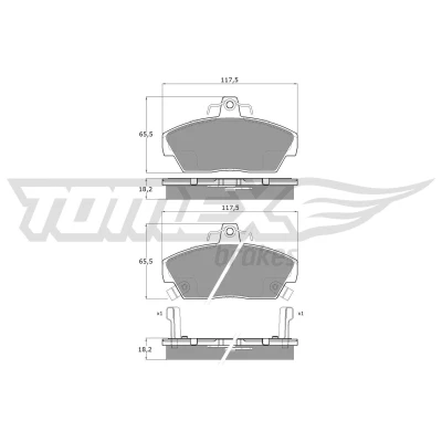 Bilde av TOMEX brakes TX 11 39 Bremseklosser framaksel med akustisk slitasjevarsel
