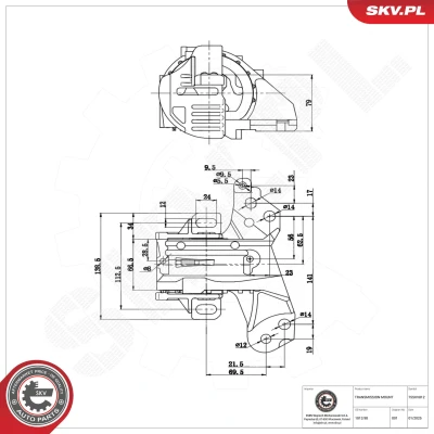 Bilde av Lagring, automatikk, Foran Esen skv 75SKV812 citroën, peugeot OE 1813.96, 1813.98