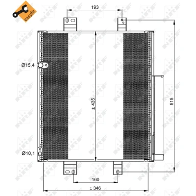 Bilde av NRF EASY FIT 35853 Kondensator med tørker, tetningsring 15,4 10,1 Aluminium 435