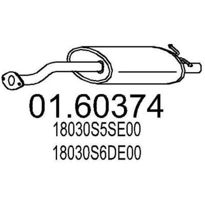 Bilde av MTS 01.60374 Sluttlyddemper 850 HONDA: CIVIC 7 Hatchback