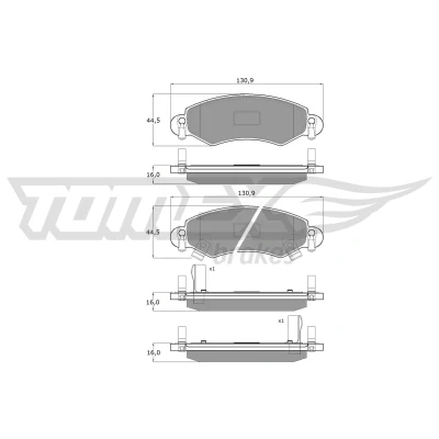 Bilde av TOMEX brakes TX 12 96 Bremseklosser framaksel med akustisk slitasjevarsel