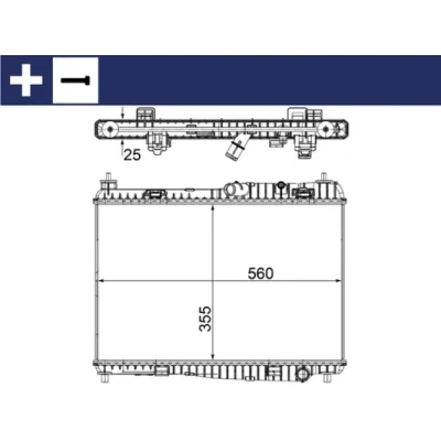 Bilde av MAHLE ORIGINAL CR 1135 000S Radiator for kjøretøy med/uten klimaanlegg 350 563 23 med skrue Kjøleribber satt sammen mekanisk