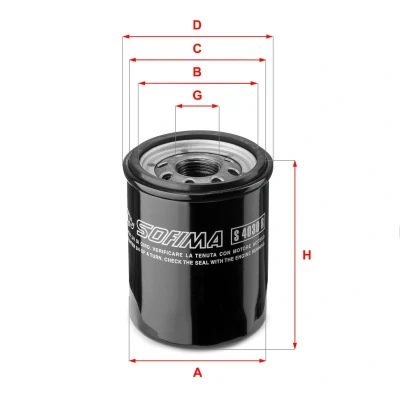 Bilde av SOFIMA S 4030 R Oljefilter M 20 X 1,5 med en retursperreventil Påskruingsfilter MITSUBISHI: OUTLANDER 3, ASX SUV, L300 / Delica III Minibuss