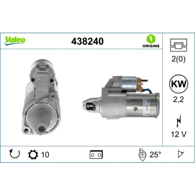 Bilde av VALEO NEW ORIGINAL PART 438240 Starter 12 2 10 MERCEDES BENZ: Vito Mixto, Minibuss, SLK, JEEP: GRAND CHEROKEE 3, Commander, CHRYSLER: 300C Sedan
