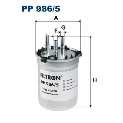 Bilde av FILTRON PP 986/5 Drivstoffilter ledningsfilter 8 AUDI: A1 Sportback, Hatchback