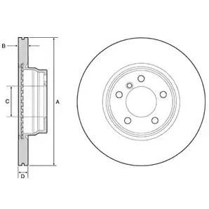Bilde av DELPHI BG4458C Bremseskiver 330 24 5 ventilert belagt høy karbon uten hjullager, ABS sensorring BMW: 3 Sedan, 2 Coupé, 4 Coupé