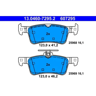 Bilde av ATE 13.0460 7295.2 Bremseklosser ikke klargjort for slitasjeindikator, ekskl. slitasjevarselkontakt PEUGEOT: 308 SW 2, II Hatchback
