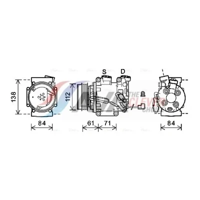 Bilde av PRASCO HDAK275 Kompressor TRSE07 R 134a