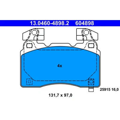 Bilde av ATE 13.0460 4898.2 Bremseklosser med akustisk slitasjevarsel OPEL: Insignia B Sports Tourer, Grand Sport