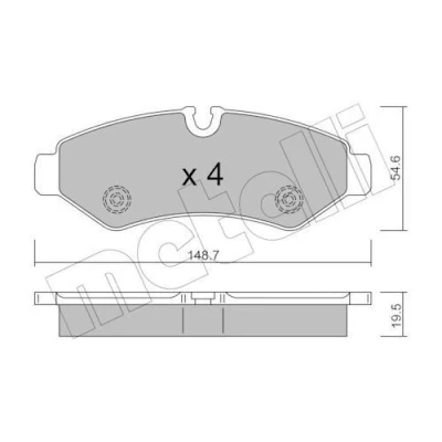 Bilde av METELLI 22 1275 0 Bremseklosser klargjort for slitasjeindikator MERCEDES BENZ: Sprinter 3.5 t Flatvogn lastebil / Chassis, Tourer