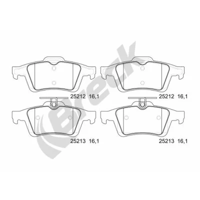 Bilde av BRECK 25212 00 702 Bremseklosser FORD: FOCUS 3, Transit Connect V408 Van, KUGA 2, VOLVO: V40 Hatchback, V50, C30