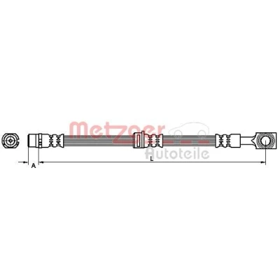 Bilde av METZGER 4110524 Bremseslange 448 OPEL: Zafira B, Astra H Hatchback