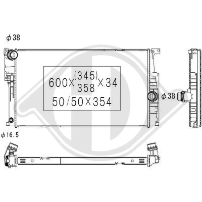 Bilde av DIEDERICHS DCM1599 Radiator 600 350 34 Climate BMW: 3 Sedan