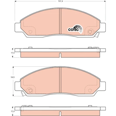 Bilde av TRW COTEC GDB3466 Bremseklosser med akustisk slitasjevarsel ISUZU: D Max 1 Pickup, II Pick up, 1, MITSUBISHI: Lancer 8 Limousine