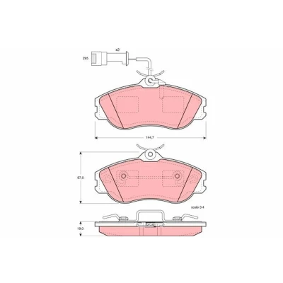 Bilde av TRW GDB816 Bremseklosser inkl. slitasjevarselkontakt med bremsecaliperskruer tilbehør AUDI: 80 B4 Avant, 100 C3 Sedan, 200 Avant