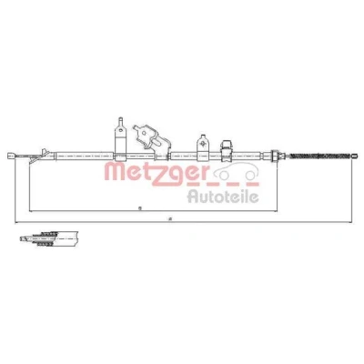 Bilde av METZGER 17.1081 Bremsekabel høyre bak 1600/1363 COFLE TOYOTA: Yaris II Hatchback