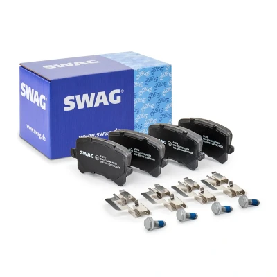 Bilde av SWAG 30 91 6991 Bremseklosser bakaksel med bremsecaliperskruer, antihyle blikk, festemateriell VOLKSWAGEN: Tiguan I, Passat B6 Variant