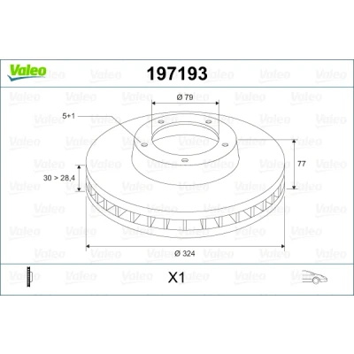 Bilde av VALEO 197193 Bremseskiver framaksel 324 30 5 ventilert BMW: Sedan, Touring