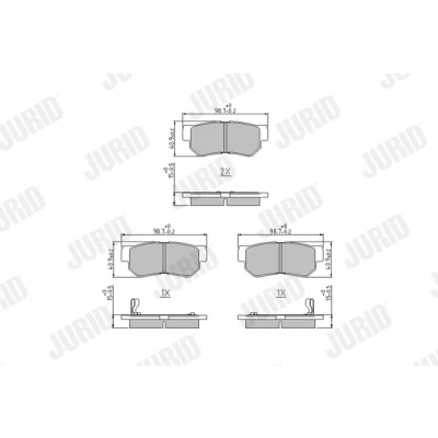 Bilde av JURID 572557J Bremseklosser med akustisk slitasjevarsel uten tilbehør HYUNDAI: Tucson, Santa Fe I, Getz, KIA: Sportage II, SSANGYONG: Musso SUV