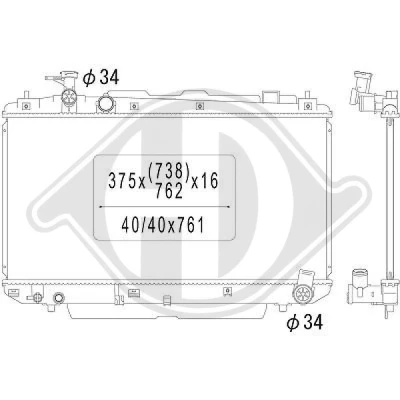 Bilde av DIEDERICHS DCM3229 Radiator 375 738 16 Climate TOYOTA: RAV4 II SUV