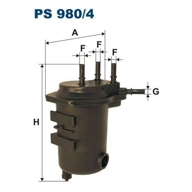 Bilde av FILTRON PS 980/4 Drivstoffilter ledningsfilter 8 RENAULT: Kangoo I, I Express, CLIO 2, NISSAN: Juke, NV200 Varebil / Stasjonsvogn