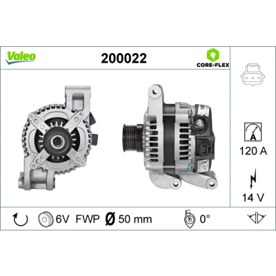 Bilde av VALEO 200022 Dynamo 14V 120A VOLVO: V50, C30, S40 II, FORD: Focus 2 Kombi, 2, Limousine