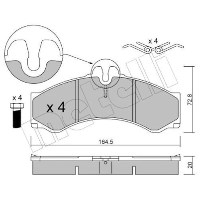 Bilde av Bremseklosser sett METELLI 22 0262 0