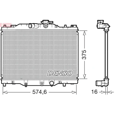 Bilde av DENSO DRM44043 Radiator 575 375 16