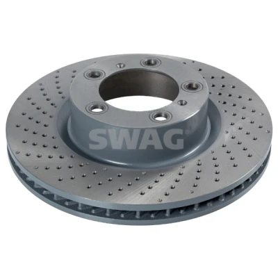 Bilde av SWAG 33 10 5118 Bremseskiver framaksel venstre 330 28 5 130 perforert / ventilert belagt høy karbon PORSCHE: 911 Coupé