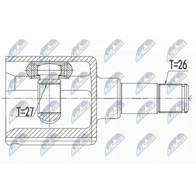 Bilde av Leddsett, drivaksel, Girkassesiden, Framaksel venstre, ford kuga i, van 1534272, 1594946, 1595118, 8V41 3C356 AA, AB