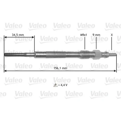 Bilde av VALEO 345219 Glødeplugg 4,4V M9X1 OPEL: Astra J Sports Tourer, Hatchback, Corsa D FIAT: Doblo II Varebil / Stasjonsvogn