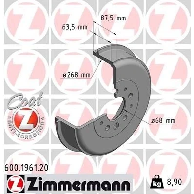 Bilde av ZIMMERMANN COAT Z 600.1961.20 Bremsetrommel 311