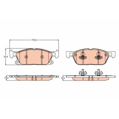 Bilde av TRW GDB2167 Bremseklosser med akustisk slitasjevarsel FORD: S Max Mk2, Galaxy Mk3 MPV, FORD USA: Edge Mk2