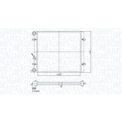 Bilde av MAGNETI MARELLI 350213166700 Radiator 430 414 23 Kjøleribber satt sammen mekanisk VOLKSWAGEN: Golf 4, 5, SKODA: Octavia II Hatchback