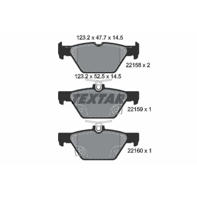 Bilde av TEXTAR 2215801 Bremseklosser med akustisk slitasjevarsel SUBARU: Outback IV, V, Levorg I