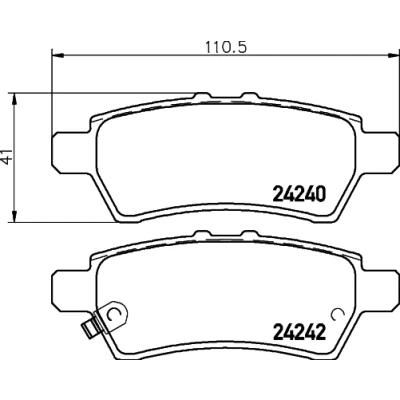 Bilde av HELLA 8DB 355 012 081 Bremseklosser med akustisk slitasjevarsel NISSAN: Pathfinder 3, NP300 Navara Pick up, Flatvogn lastebil / Chassis