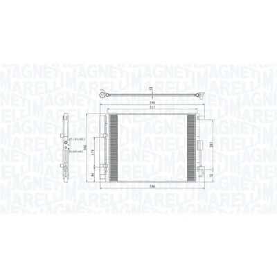 Bilde av MAGNETI MARELLI 350203809000 Kondensator med tørker 515x379,4x12 379,4 515 12